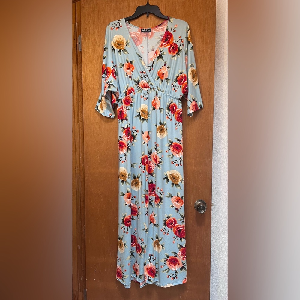 Bella Flore Women’s empire waist floral maxi dress size 1x